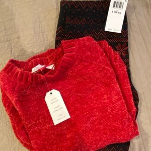 Girls Polo by Ralph Lauren Holiday Leggings and Pink Republic Holiday Sweater